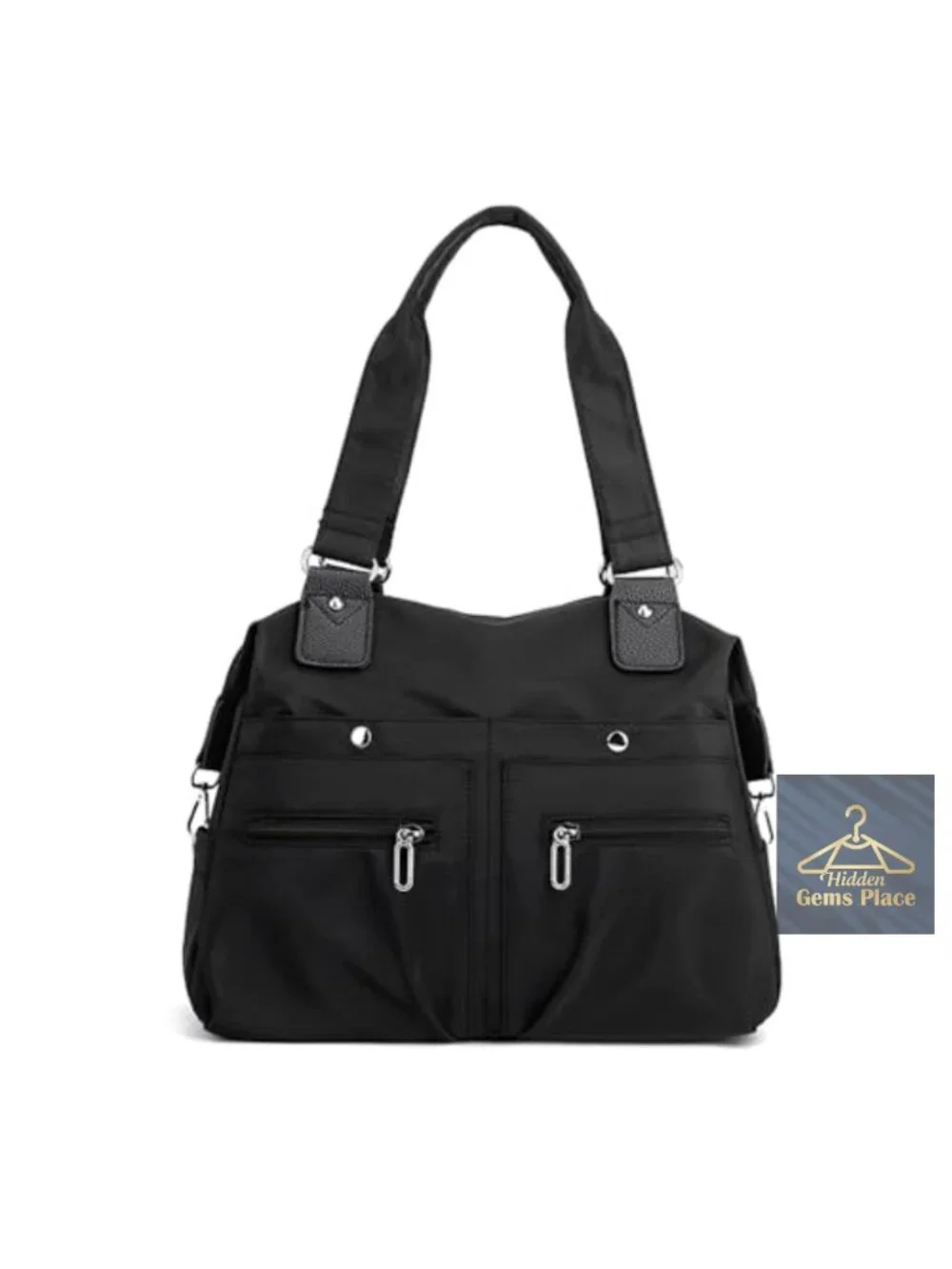 Water resistant nylon tote bag multi pocket hobo shoulder travel purse